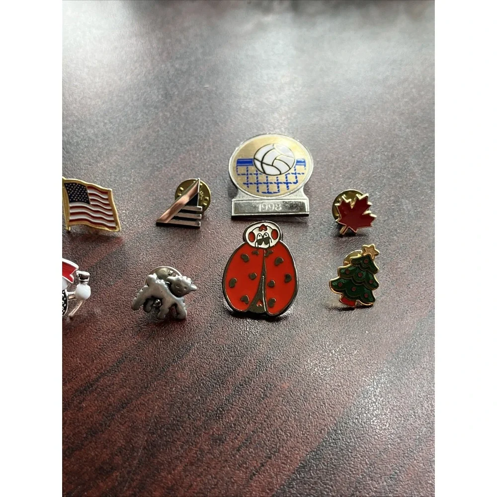 Lot Of 10 Random Mixed Lapel Hat‎ Pins A3